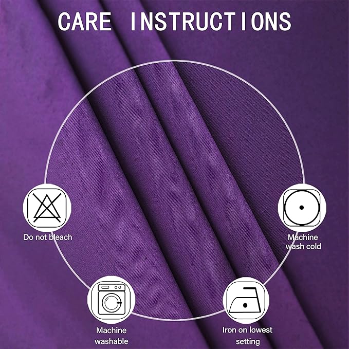 Purple Blackout Curtains 34 x 54 Inch Length/Set of 2 Curtain Panels/Thermal - Image 4