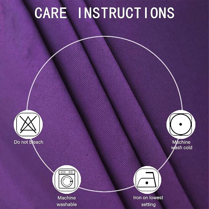 Purple Blackout Curtains 34 x 84 Inch Length/Set of 2 Curtain Panels/Thermal - Image 4