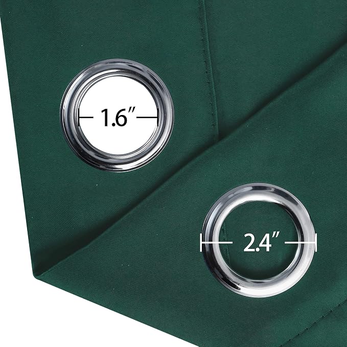 Blackout Curtains 52 x 45 inch/Green Curtains Set of 2 Panels/Thermal Insulated - Image 6