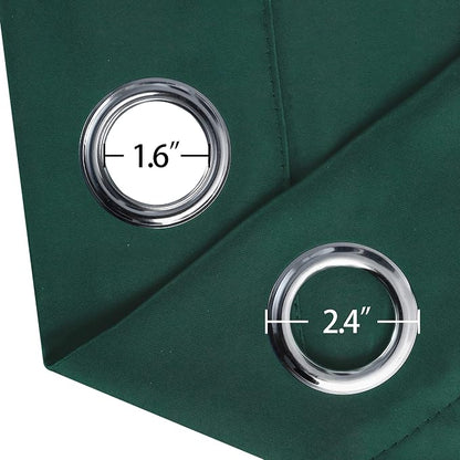 Blackout Curtains 66 x 95 inch/Dark Green Curtains Set of 2 Panels/Thermal - Image 5