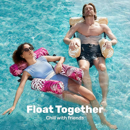 SLOOSH Inflatable Pool Floats Adult, 2 Packs Floating Lounge Chairs, Blow up - Image 3