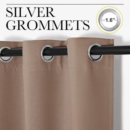 NICETOWN Short Window Curtains and Drapes, 42 by 78 Inch, Cappuccino, Thermal - Image 3