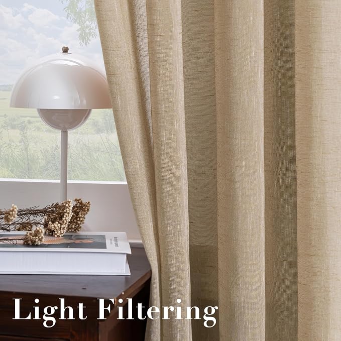 H.VERSAILTEX Natural Linen Rich Quality Curtain Semi-Sheer Privacy Protection - Image 5