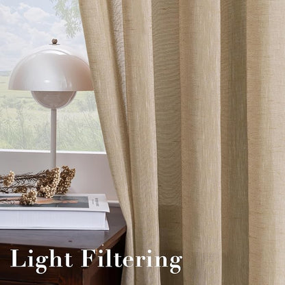 H.VERSAILTEX Linen Curtains Flax Linen Blended Curtain Panels - Image 5