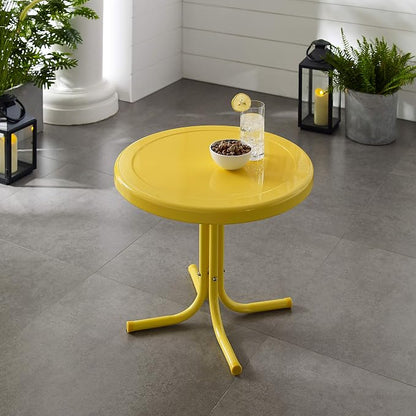 Crosley Furniture Griffith Weather Resistant Retro Metal Outdoor Side Table - Image 6
