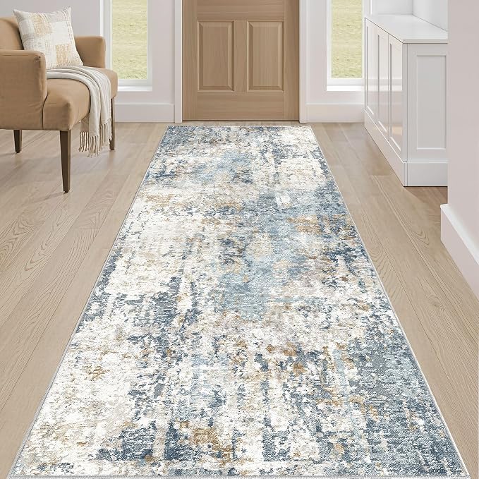 LOONGRUG Runner Rug 3x8 Washable Non-Slip Kitchen Neutral Modern Rug | Abstract - Image 4