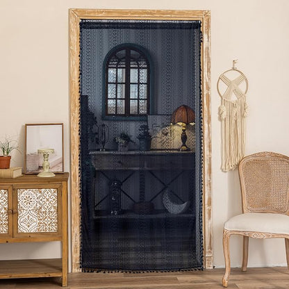 Sutuo Home Navy Blue Boho Doorway Curtain by SutuoHome