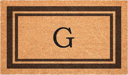 Calloway Mills 152982436G Brown Border 24" x 36" Monogram Doormat by Callowaymills