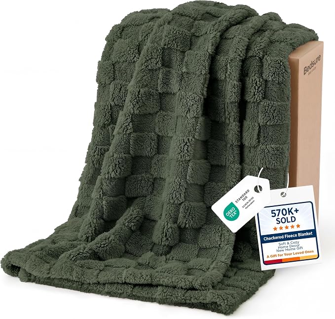 Bedsure GentleSoft Olive Green Throw Blanket by Unknown