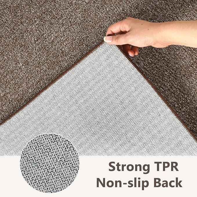 3x5 Coffee/White Area Rug Washable Non-Slip Soft Thin - Image 6