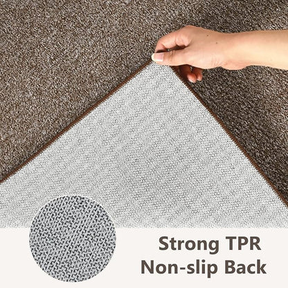 3x5 Coffee/White Area Rug Washable Non-Slip Soft Thin - Image 6