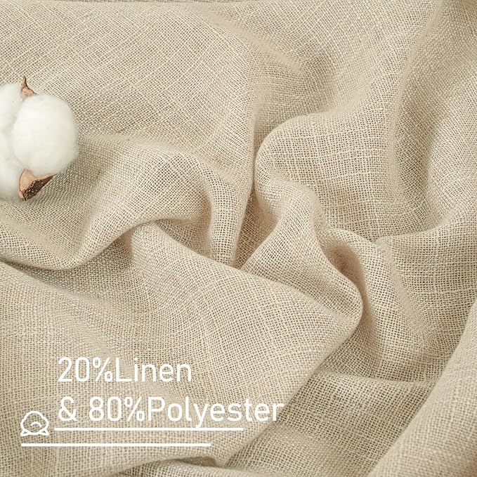 Sheer Linen Window Curtains 54 Inch Length - Image 2