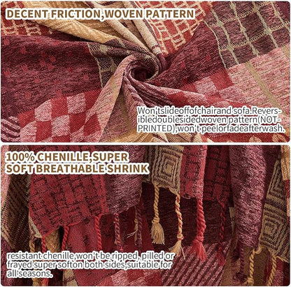 Boho Throw Blanket, Patchwork Large Blankets - Image 6