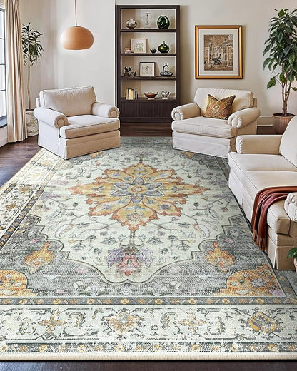 RELEANY Washable Area Rug, Large 9'x12', Water Repellent, Pet Friendly - Image 8