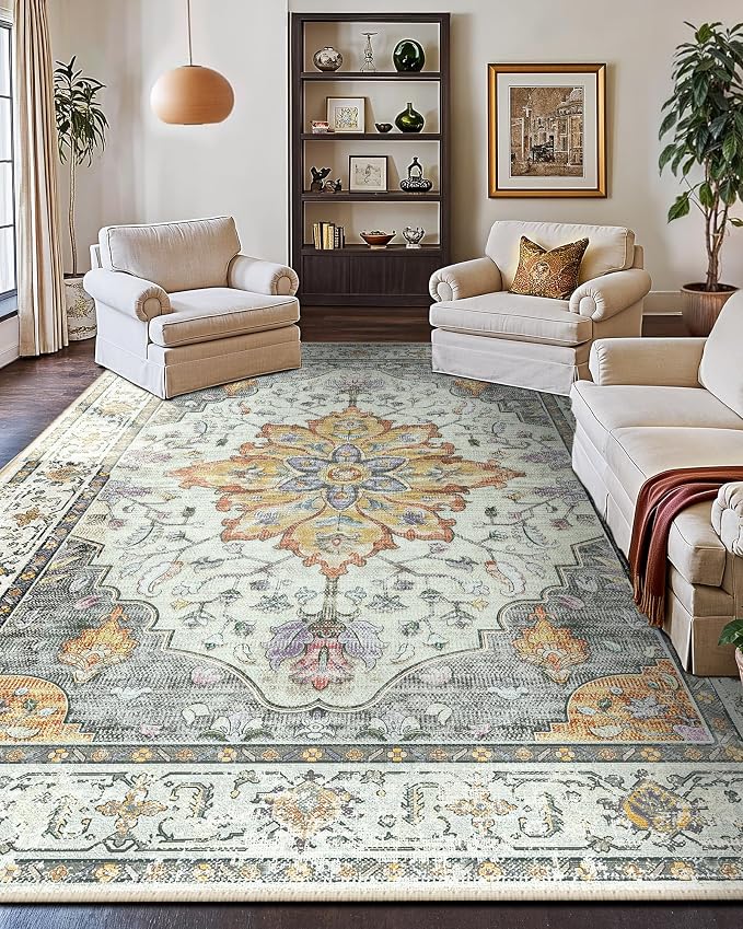 RELEANY Washable Area Rug, Large 10'x14', Water Repellent, Pet Friendly - Image 4