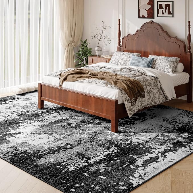 Black Washable Rug 6x9 Area Rugs - Image 2