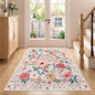DUKINO 4x5 Area Rug for Entryway, Soft Floral Washable Rug Non Slip, by DUKINO