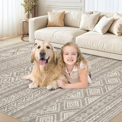 cotiled Boho 5x8 Area Rugs for Living Room: Soft Moroccan Washable Rug | Solve - Image 8