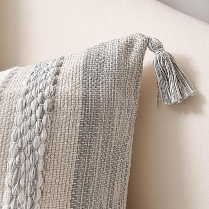 Gray Decorative Lumbar Pillow Cover 14x24, Farmhouse Lumbar Throw Pillow - Image 8
