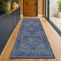 Dark Blue 2'6" x 10' Long Runner Rugs by HazoHaus