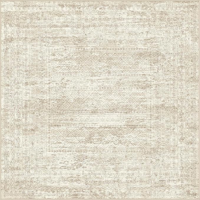 UERMEI Square Area Rugs : Washable 10x10 Neutral Modern Abstract Carpet - Image 10