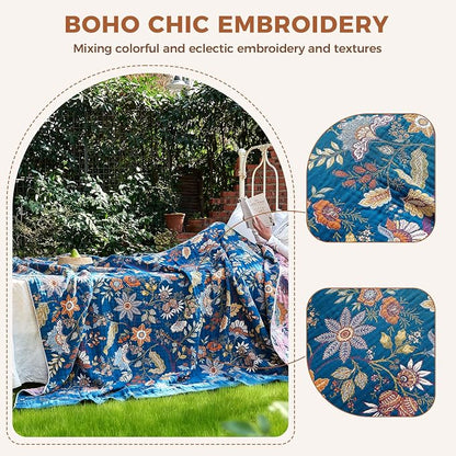 LUTBM Boho Throw Blanket for Bed Cotton Summer Blankets Bedroom Living Room - Image 3