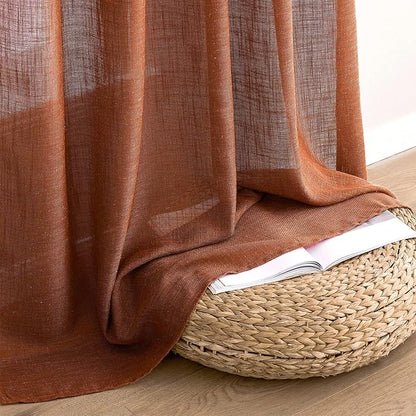 MIULEE Burnt Orange Fall Linen Curtains 52x84 Inch - Image 7