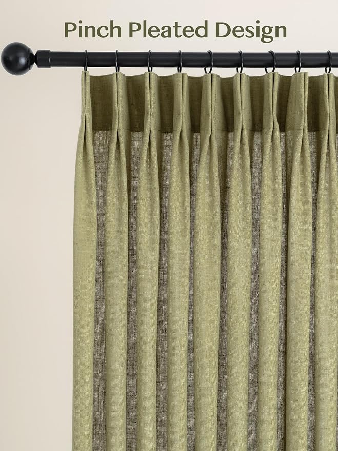 Liz Pinch Pleated Linen Curtains Light Filtering Curtains - Image 4