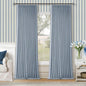 Blue 96 Inch Blackout Pinch Pleated Thick Linen Curtains by Twodrapes