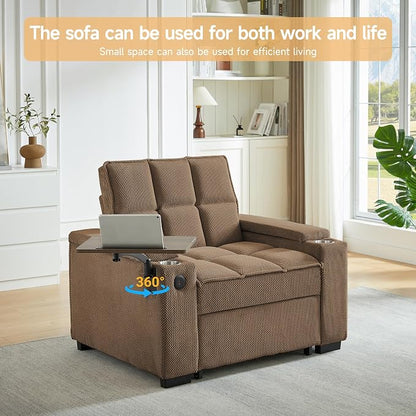 oaaktu Large Size Convertible Sleeper Chair Futon Sofa Bed, Comfortable Thick - Image 8