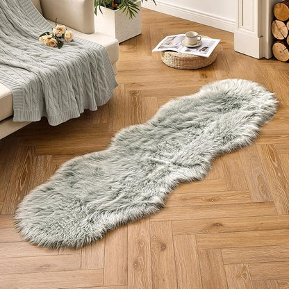 MIULEE Fluffy Area Rug 2x6 ft Faux Fur Sheepskin Rug - Image 6