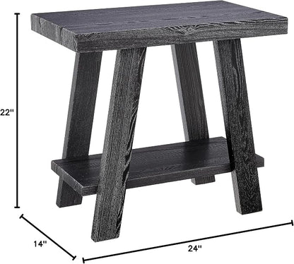 Roundhill Furniture Athens Contemporary Wood Shelf Side Table - Image 8