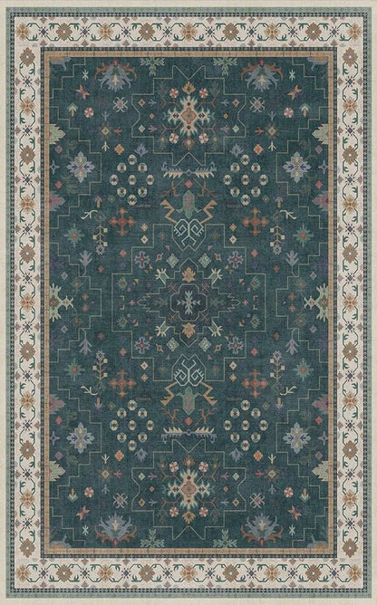Dark Green Oushak 5x8 Living Room Rug - Image 3