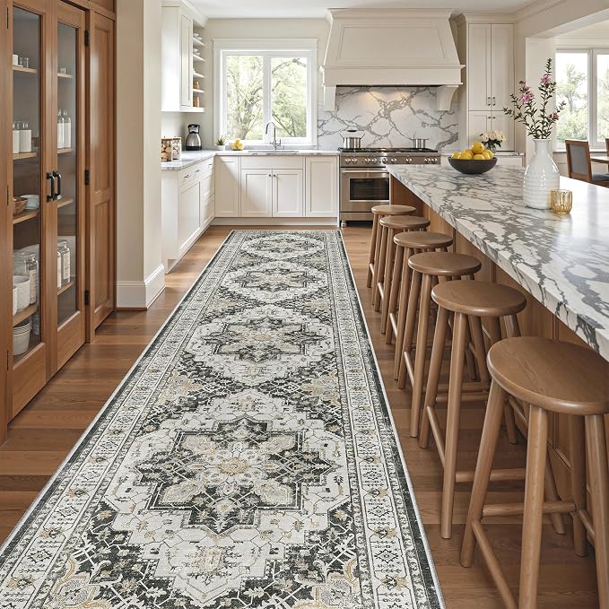 Madane Hallway Runner Rug 3x14 Washable Kitchen Runners Long, Low-Pile - Image 2