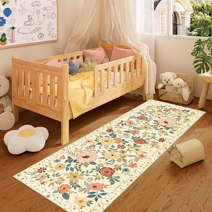 DUKINO 2x6 Hallway Runner Rug, Washable Kitchen Rugs Non Slip, Floral Indoor Rug - Image 4