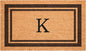 Calloway Mills 152982436K Brown Border 24" x 36" Monogram Doormat by Callowaymills