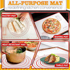 15.7x23.4 Pizza Mats for Rolling Dough - Stain-Proof Large Silicone Baking Mat with Measurements, Non-Stick Baking Rolling Mat - Heat Resistant Kneading Dough Sheet for Bread, Pizza, Pasta & Pie