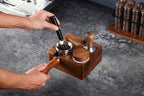 54mm distributor called Adjustable Depth espresso leveler Compatible with Breville Machine Accessories The coffee leveler Made of Stainless Steel and Walnut wood