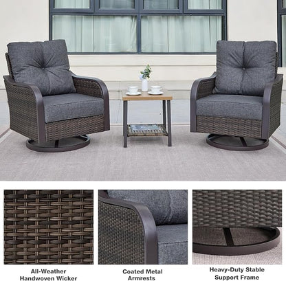 Outdoor Swivel Rocker Chairs, Wicker Swivel Rocking Chairs - Image 6