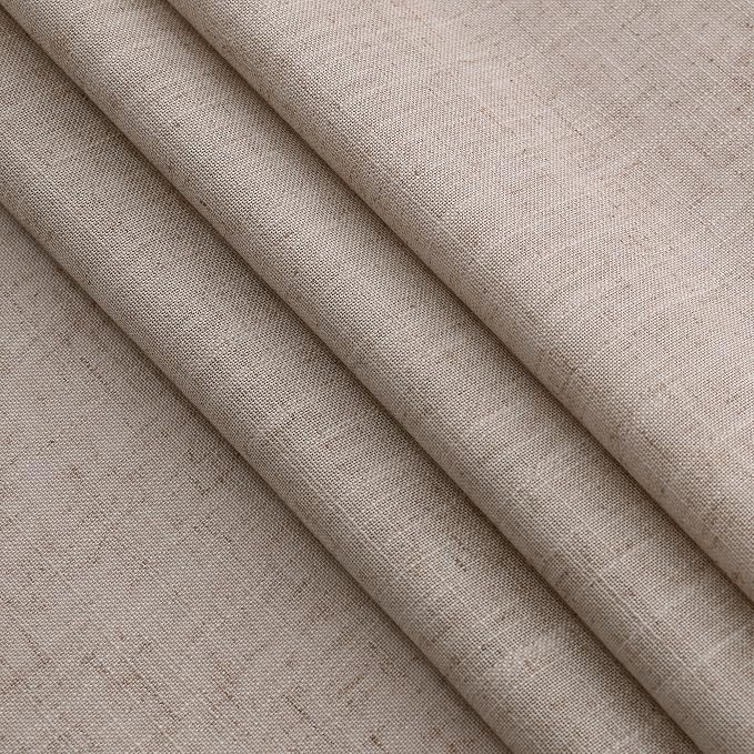 Oatmeal Linen Curtains 90 Inch Length 2 Panels Set - Image 6