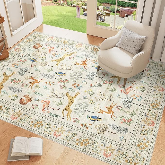 DUKINO 3x5 Rug, Washable Animal Area Rug - Image 3