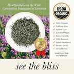 Wild Bliss Organic Wild Breckland Thyme Tea - Caffeine Free Loose Leaf Herbal Tea - Resipratory and Digestion Support - 1.76 Oz - 25 Servings
