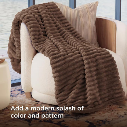 Bedsure Soft Twin XL Blanket for Bed Dorm Brown 66"x90" | Birthday Gifts for - Image 3