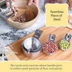 Simply Gourmet Measuring Cups and Spoons Set of 12 – 18/8 Stainless Steel Kitchen Gadgets – Stackable Design with Long Handle Spoons – Fits in Jars – Cooking & Baking Measuring Set for Dry & Liquid
