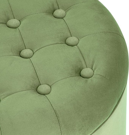 HomePop by Kinfine Fabric Upholstered Round Storage Ottoman - Image 8