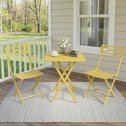 GarveeLife 3 Piece Outdoor Bistro Set, All Metal Patio Table and Chairs Set - Image 5