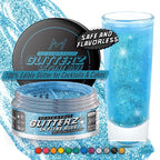 MONÉGASQUE Skyline Blue Edible Glitter for Drinks 10g – Blue Edible Glitter for Cakes & Halloween Cupcakes - Champagne, Beverage, & Cocktail Drink - Food Decorating Sprinkles & Cake Decorations Spray