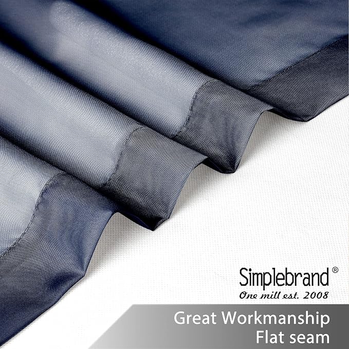 Simplebrand Blue Sheer Curtains 96 Inches Long, Light Filtering Rod Pocket - Image 7