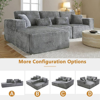 110” Modular Sectional Sofa, Cloud Sectional Couch - Image 5