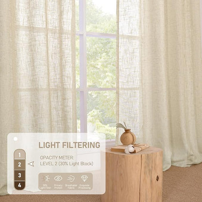 45 Inch Short Window Linen Curtains - Image 4